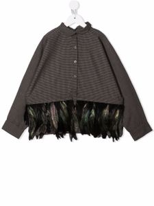 Andorine chemise bordée de plumes - Noir