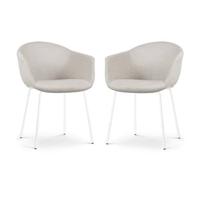 Nolon Nora-Otis Eetkamerstoelen Set van 2 - Beige - Witte Poten