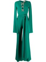 Elie Saab combinaison évasée à détail de papillon - Vert