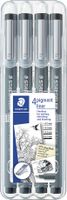 Staedtler fineliner Pigment Liner opstelbare box met 4 stuks (0,1 - 0,3 - 0,5 en 0,7 mm)