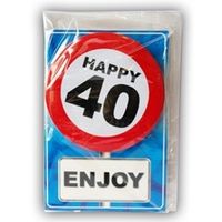 Happy Age Kaart Button - 40 Jaar - thumbnail