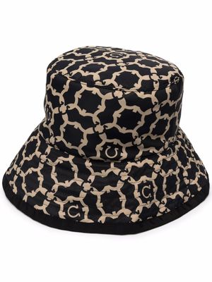 Ferragamo Vissershoed met monogramprint - Zwart