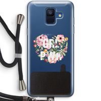 GRL PWR Flower: Samsung Galaxy A6 (2018) Transparant Hoesje met koord