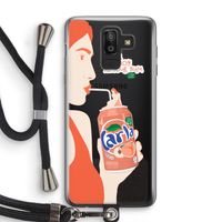 Peach please!: Samsung Galaxy J8 (2018) Transparant Hoesje met koord