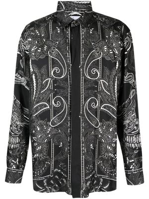 Philipp Plein chemise en soie Dandy à imprimé cachemire - Noir