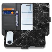 Apple iPhone Air | Bookcase | Zwart Marmer Met Pasjesvak Luxe