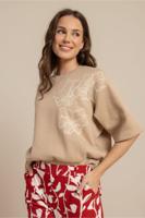 Studio Anneloes Pleuni Ssl Embroiderie Sweater 13687 Sweater 2200 Latte