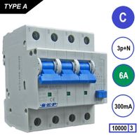 SEP Aardlekautomaat 3polig + nul 6A C6 300mA 10kA SPFI