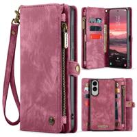 Caseme Samsung Galaxy S25 Edge hoes - Vintage 2 in 1 portemonnee - Rood