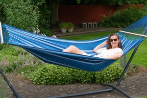 Hangmat met Standaard Tweepersoons 'Easy & Lazy' Calm - Blauw - Tropilex ®