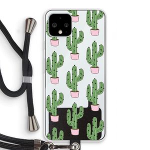 Cactus Lover: Pixel 4 Transparant Hoesje met koord