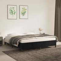 Bedframe zonder matras 160x200 cm fluweel zwart - thumbnail