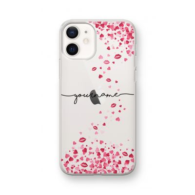 Hartjes en kusjes: iPhone 12 mini Transparant Hoesje