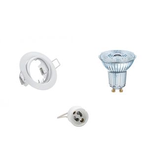 LED Spot Set - LEDVANCE Parathom PAR16 930 36D - GU10 Fitting - Dimbaar - Inbouw Rond - Mat Wit - 5.5W - Warm Wit 3000K - Kantelbaar Ø83mm