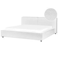 Beliani - LINARDS - Bed - Wit - 180 x 200 cm - Bouclé - thumbnail