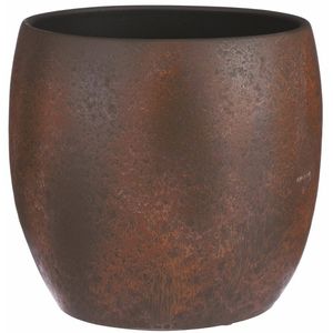 Mica Decorations Bloempot/plantenpot - roest/terracotta bruin - voor kamerplant - H12 x D14 cm - Plantenpotten