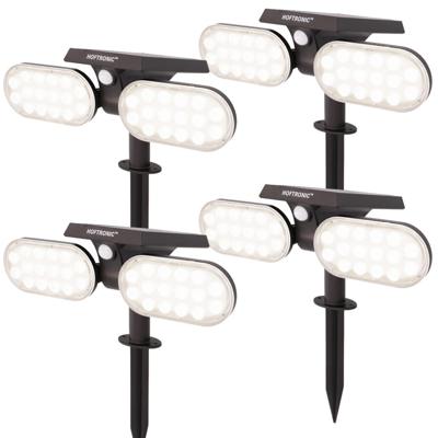 Set van 4 Pato - Solar prikspot - Bewegingssensor en schemerschakelaar - PIR - 6000K Daglicht wit - 2 lichtstanden - 300 Lumen - 6-12 uur brandtijd - IP65 waterdicht - Tuinspot