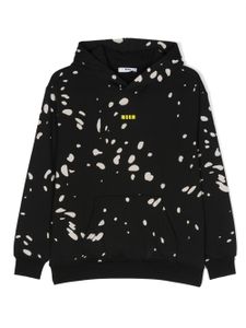 MSGM Kids hoodie en coton à logo imprimé - Noir