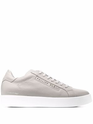 Philipp Plein baskets à plaque logo latérale - Gris