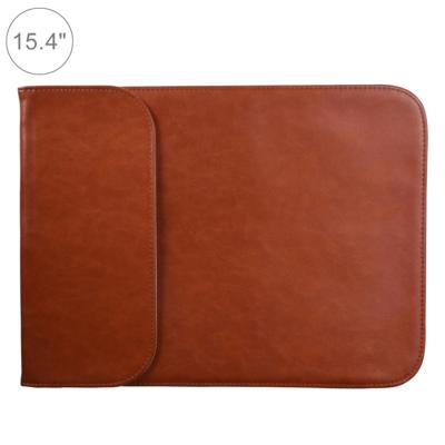 15 4 inch PU + nylon laptop tas Case Sleeve notebook draagtas voor MacBook Samsung Xiaomi Lenovo Sony DELL ASUS HP (koeienhuid geel)