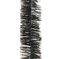 Decoris kerstslinger - zwart - 270 x 7 cm - folie/tinsel - lametta   -
