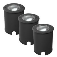 Set van 3 Lilly dimbare LED Grondspot - Kantelbaar - Overrijdbaar - Rond - 6500K daglicht wit - IP67 waterdicht - 3 jaar garantie - Zwart Grondspot bu