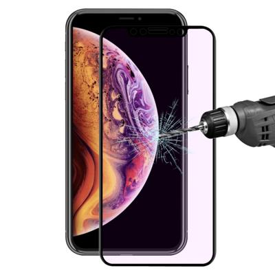 ENKAY Hat-Prins 0.2mm 9H 3D Anti Blue-ray volledige scherm Carbon Fiber getemperd glas Film voor iPhone XS Max(Black)