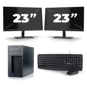 Dell Precision T1650 Micro Tower - Intel Core i3-2e Generatie - 8GB RAM - 256GB SSD - Windows 10 + 2x 23 inch Monitor