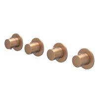 Afbouwdeel IVY Bond Inbouwthermostaat 3 Stopkranen Symmetry Met Ronde Rozetten Geborsteld Mat Koper PVD Afbouwdeel IVY Bond Inbouwthermostaat 3 Stopkranen Symmetry Met Ronde Rozetten Geborsteld Mat Koper PVD