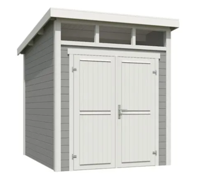 Blokhut Kibo 2 200x250 Platinum Grey-Wit - Outdoor life