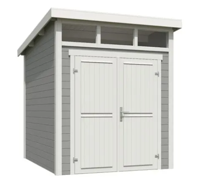 Blokhut Kibo 2 200x250 Platinum Grey-Wit - Outdoor life