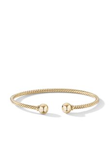 David Yurman 18kt yellow gold 7mm Solari cuffs - Or