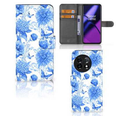 Hoesje voor OnePlus 11 Flowers Blue Hoesje voor OnePlus 11 Flowers Blue