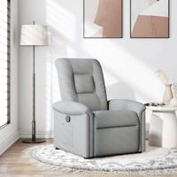 Fauteuil verstelbaar stof lichtgrijs