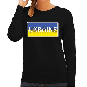 Oekraine / Ukraine landen sweater zwart dames