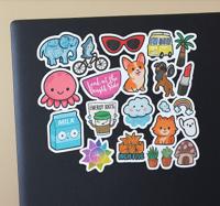 Schattige stickerexplosie laptop sticker