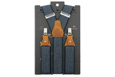 Sir Redman Bretels Visgraat Motief Blauw | Peaky Blinders