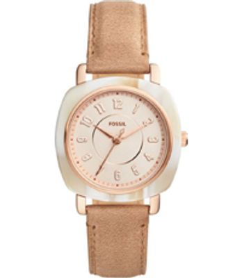 Horlogeband Fossil ES4282 Leder Beige 18mm