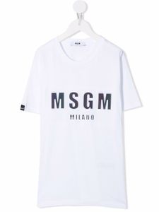 MSGM Kids t-shirt à logo imprimé - Blanc