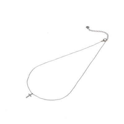Go Dutch Label Ketting met Stras Kruisje Zilver