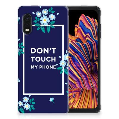 Samsung Xcover Pro Silicone-hoesje Flowers Blue DTMP Samsung Xcover Pro Silicone-hoesje Flowers Blue DTMP