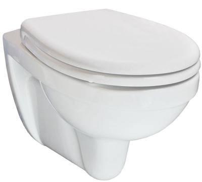 Wiesbaden Trevi wandcloset verkort Kiwa met Menir toiletzitting softclose en quick release glans wit