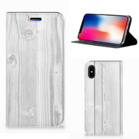 Apple iPhone X | Xs Book Wallet Case White Wood