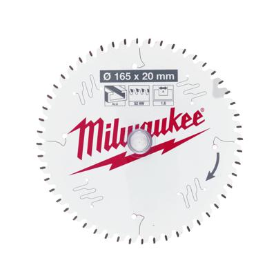 Milwaukee Cirkelzaagblad voor Aluminium | Ø 165mm Asgat 20mm 52T - 4932479087