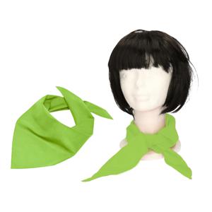 Verkleed bandana/sjaaltje/zakdoek - 2x - lime groen - kleuren thema - Carnaval accessoires