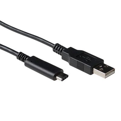 ACT SB0014 USB-C 2.0 Kabel | USB-C Male/USB-A Male | Zwart | 1 meter