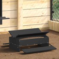 VidaXL Kippen treadle voeder zwart 75 x 53 x 20,5 cm koudgewalst staal
