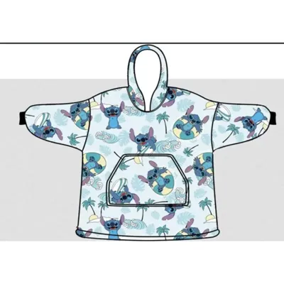 Stitch hoodie poncho palmboom 7 - 14 jaar - polyester Stitch hoodie poncho palmboom 7 - 14 jaar - polyester