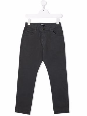 Emporio Armani Kids jean skinny à taille mi-haute - Gris