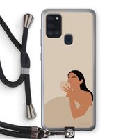 Fresh coffee: Samsung Galaxy A21s Transparant Hoesje met koord Fresh coffee: Samsung Galaxy A21s Transparant Hoesje met koord